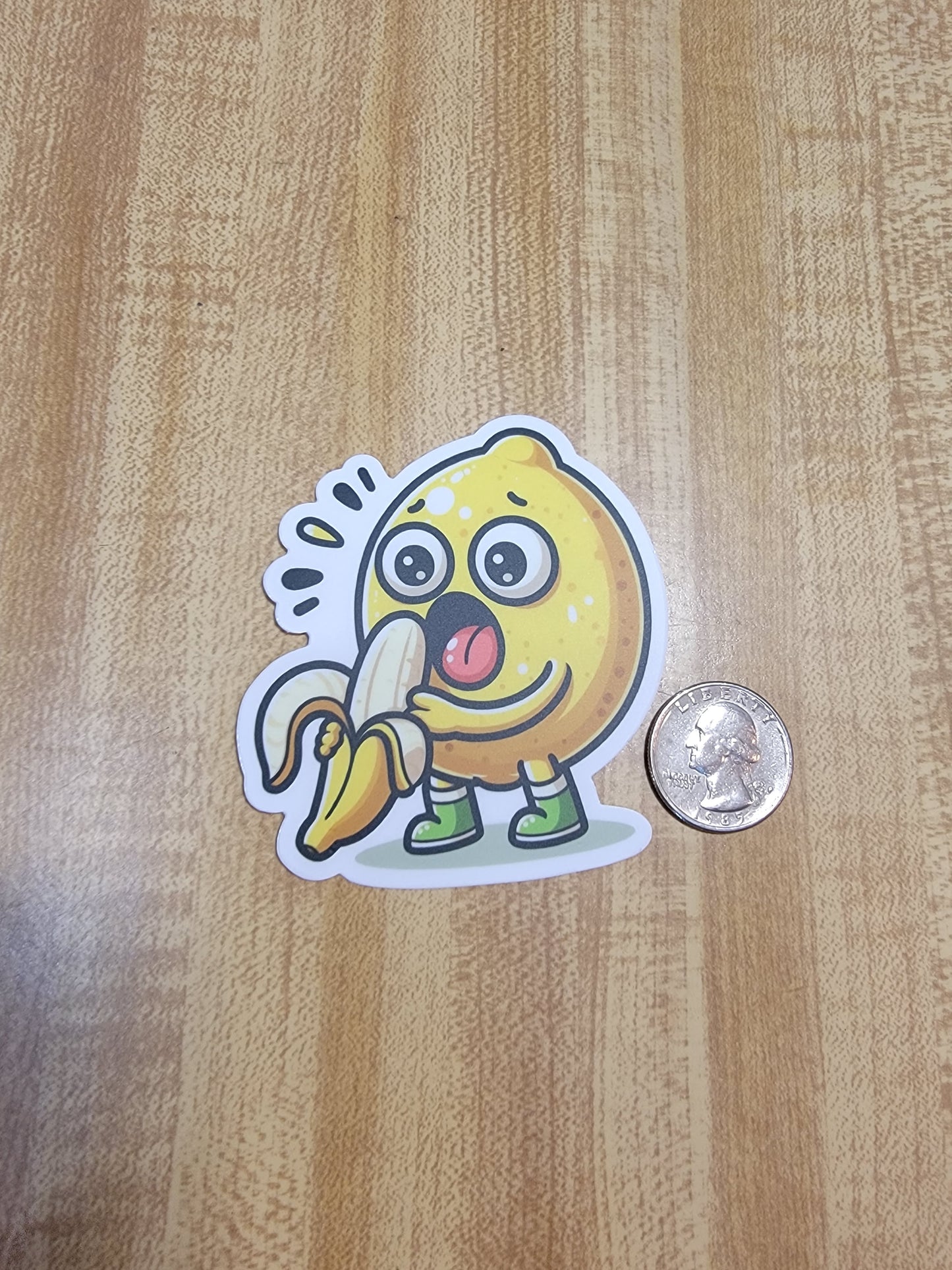 Lemon Eating Banana (Sticker)