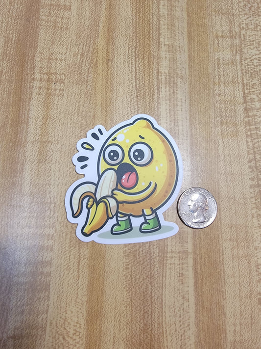 Lemon Eating Banana (Sticker)