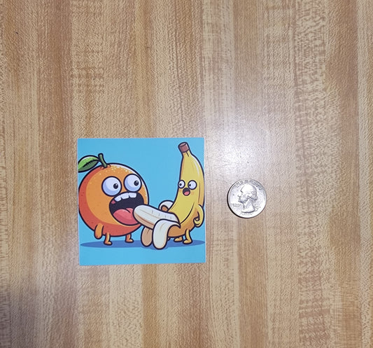 Orange Eating Banana (Sticker)