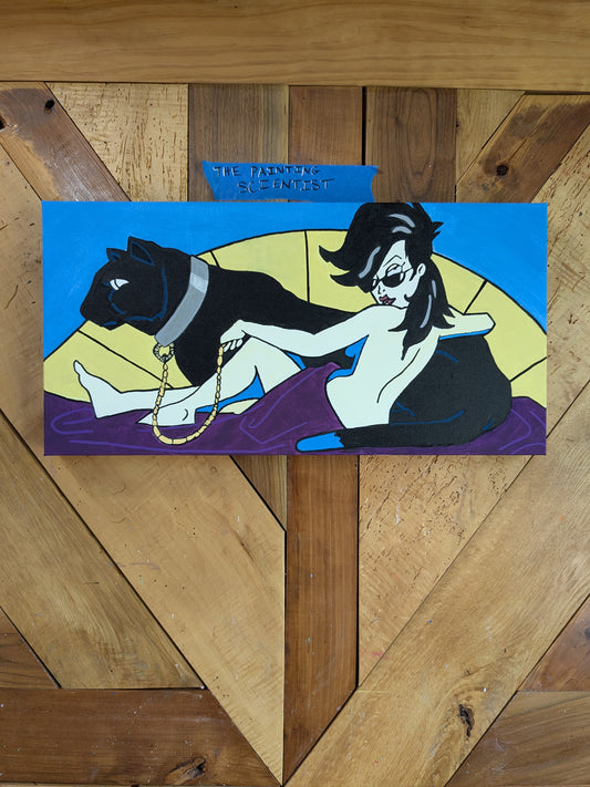 Posing with Panther (Painting from American Dad)