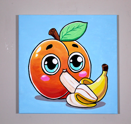 Peach Eating Banana