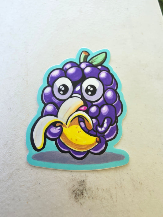 Mulberry Eating Banana (Sticker)